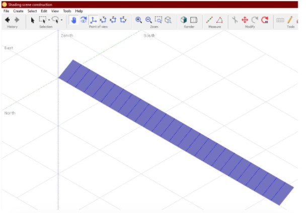 Figura 4: Layout das strings simuladas. São duas strings contendo 13 módulos em cada.