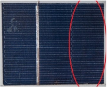 Figura 8: Grade metálica sem contato com o barramento de condução (busbar) (Sinclair, 2016)