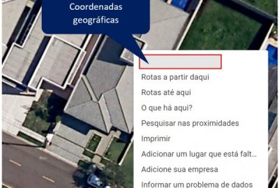 Figura 4: Tela do Google Maps, onde podemos encontrar as coordenadas geográficas de qualquer local