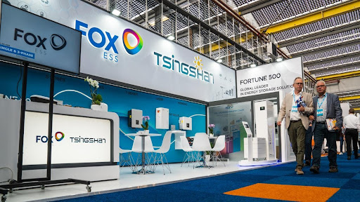 Estande da FoxESS na Solar Solutions International. Foto: FoxESS/divulgação