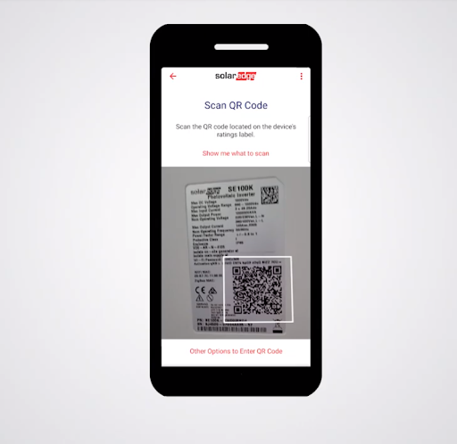 Faça a leitura do QR code localizado na etiqueta do Synergy Manager