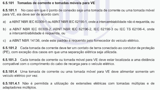ABNT publica norma para instalação de carregadores de veículos elétricos